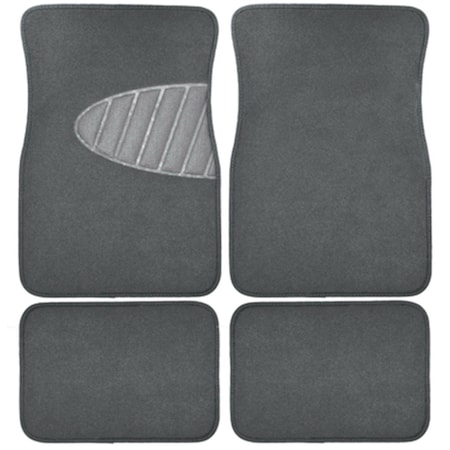Unique Accessories 78915 Gray Carpet Floor Mat With Heal Pad, 4PK 202402